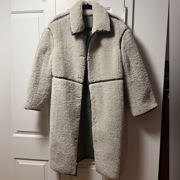 Something Navy Reversible Sherpa Longline Coat - Picture 8 of 14